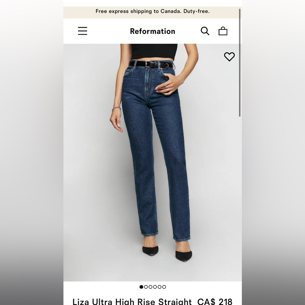 Reformation Liza straight leg denim